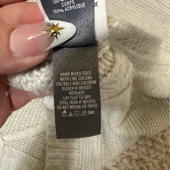 Aerie American Eagle Chunky Ribbed Fisherman Knit Blanket Beige - Picture 5 of 6